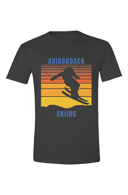 ADK - Skiing - Retro Sunset T-Shirt