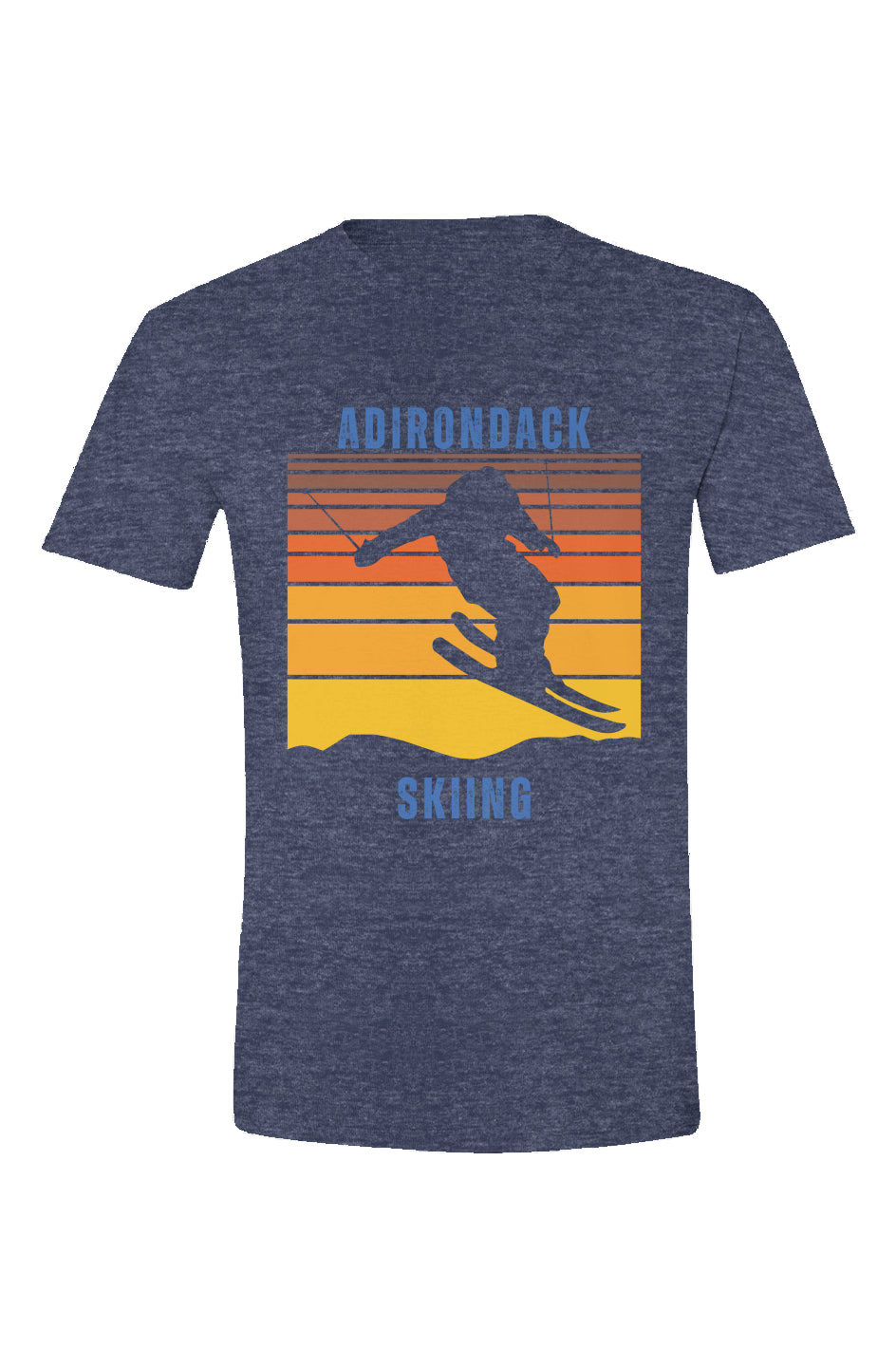 ADK - Skiing - Retro Sunset T-Shirt