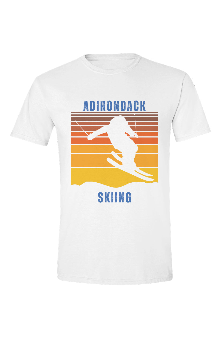 ADK - Skiing - Retro Sunset T-Shirt