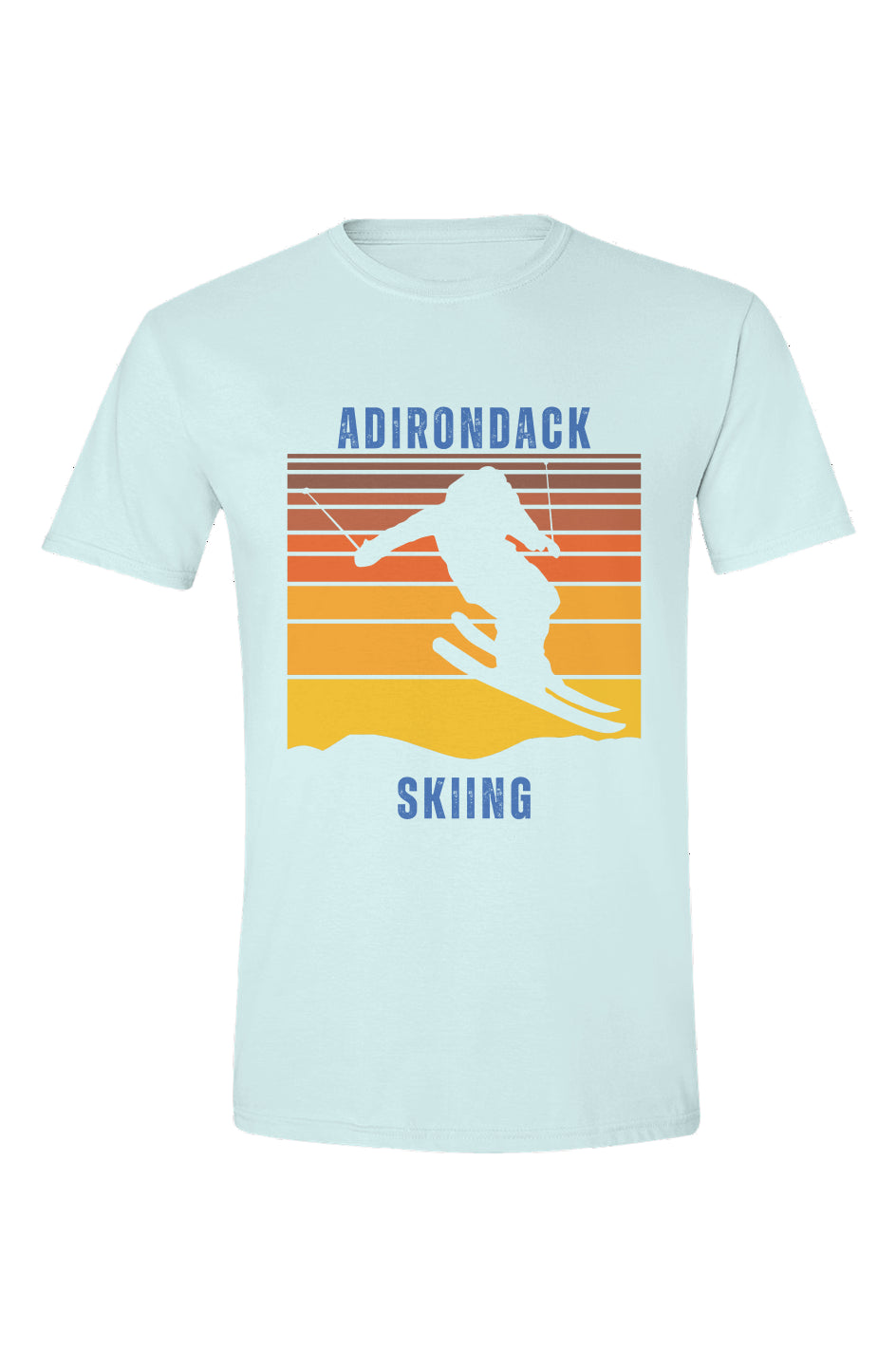 ADK - Skiing - Retro Sunset T-Shirt