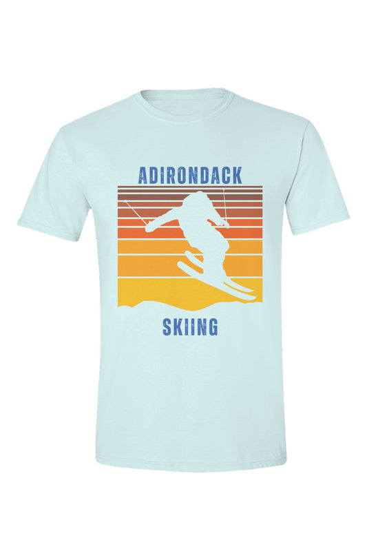 ADK - Skiing - Retro Sunset T-Shirt