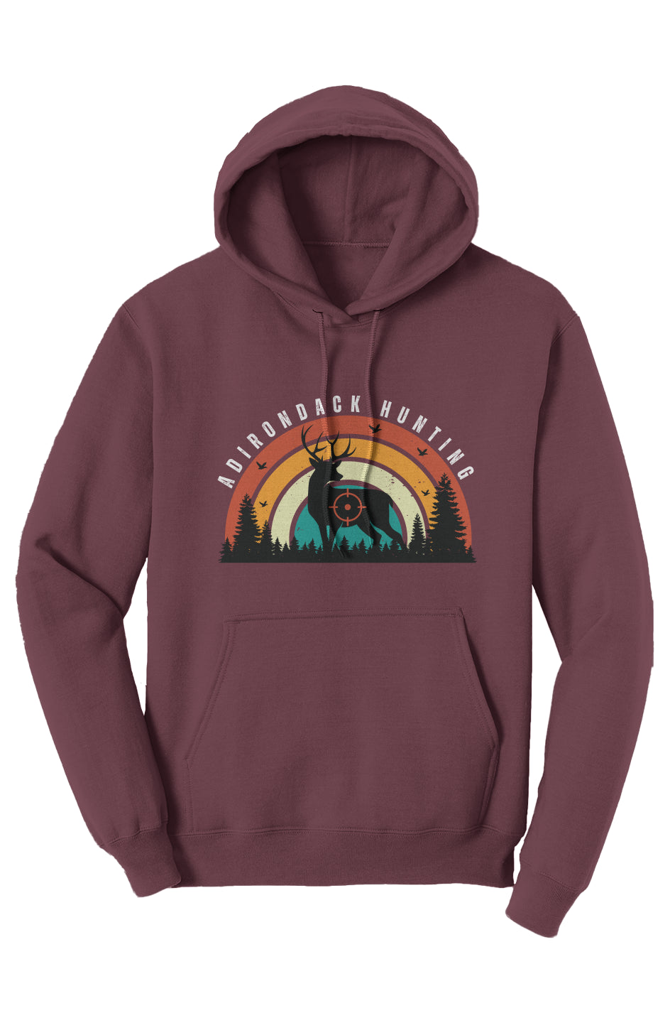 ADK - Hunting - Deer - Retro Fleece Hoodie