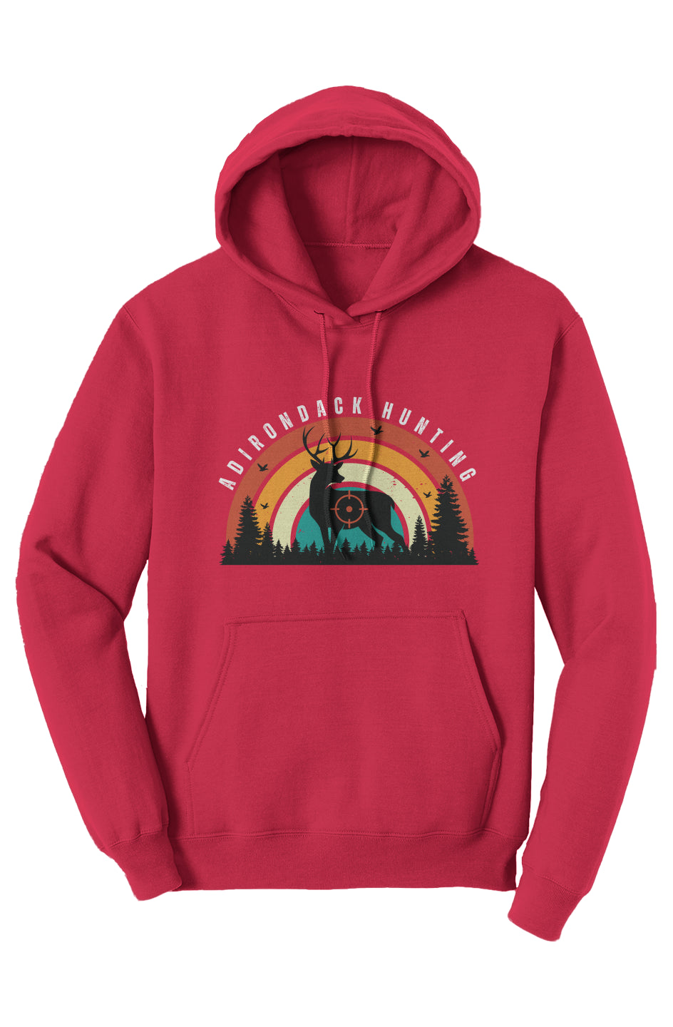 ADK - Hunting - Deer - Retro Fleece Hoodie