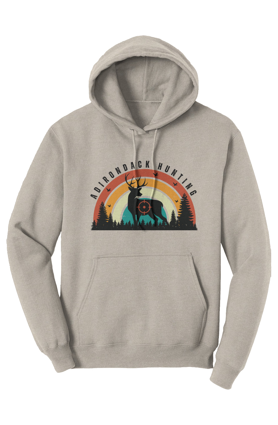 ADK - Hunting - Deer - Retro Fleece Hoodie